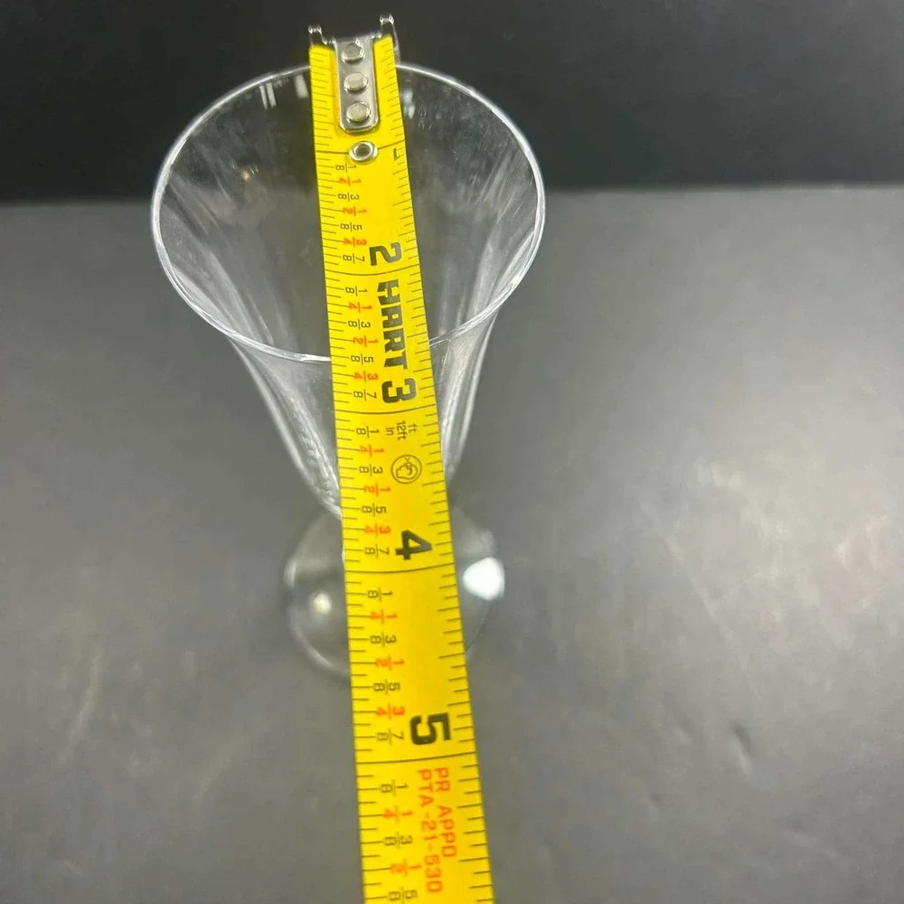 Champagne Flute Clear Paneled Optic Knop Stem Barware